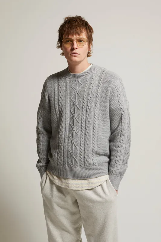 Andre Relaxed Cotton-Cashmere Cable Sweater sold by ASHER