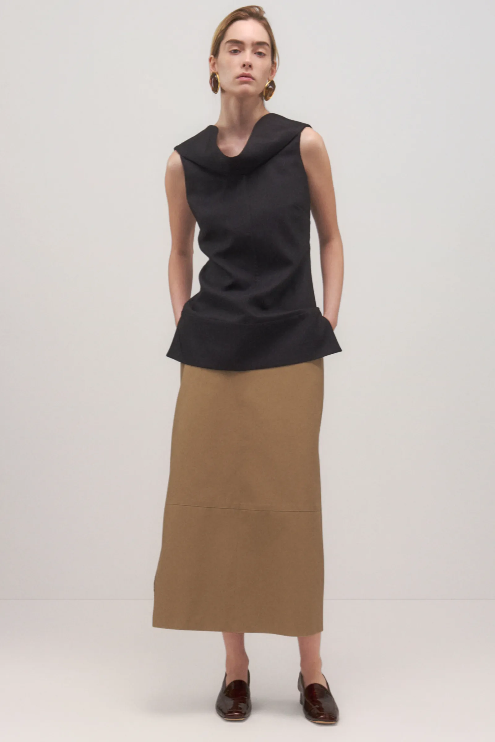 The Avery Skirt in Khaki sold by Brandon Maxwell product image thumbnail 2