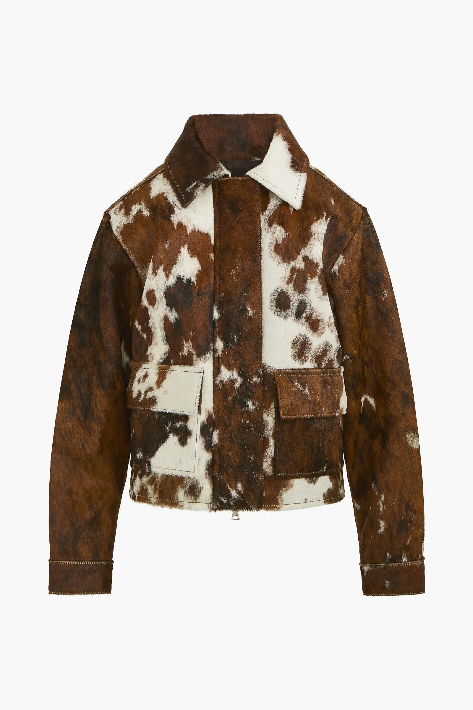 The Blaine Jacket in Natural Cowhide Leather sold by Brandon Maxwell