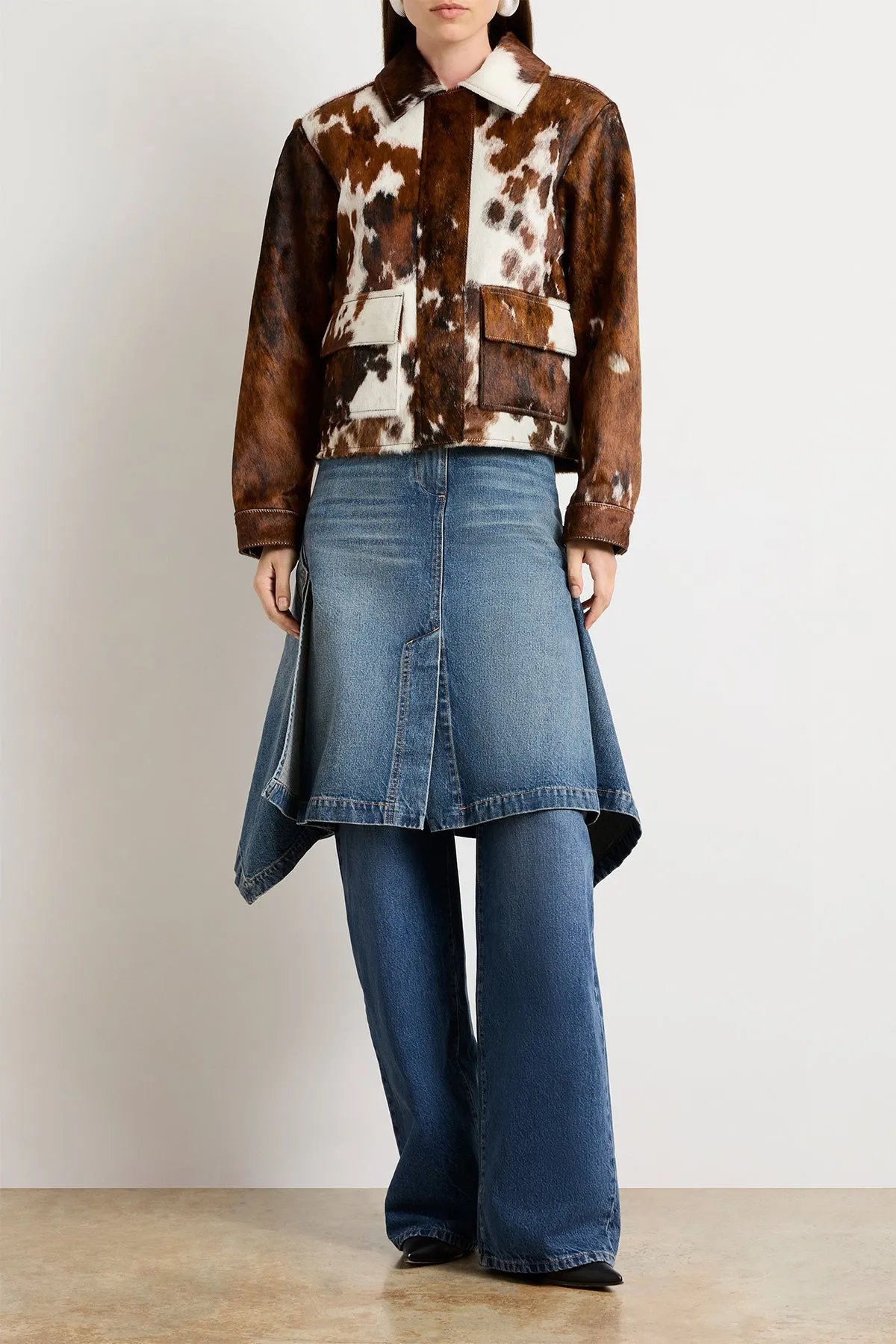 The Blaine Jacket in Natural Cowhide Leather sold by Brandon Maxwell product image thumbnail 3