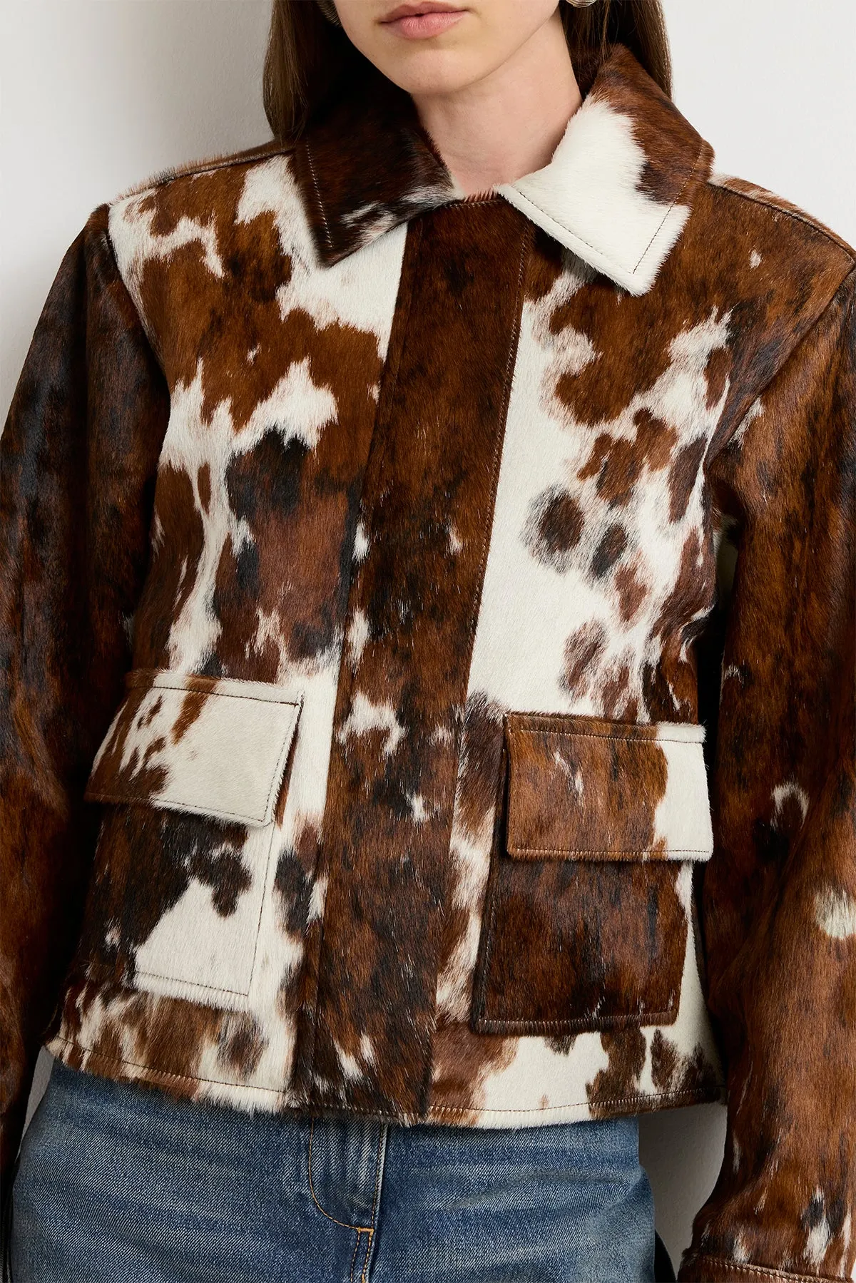 The Blaine Jacket in Natural Cowhide Leather sold by Brandon Maxwell product image thumbnail 2