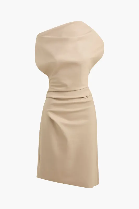 The Lainey Mini Dress in Khaki made by Brandon Maxwell