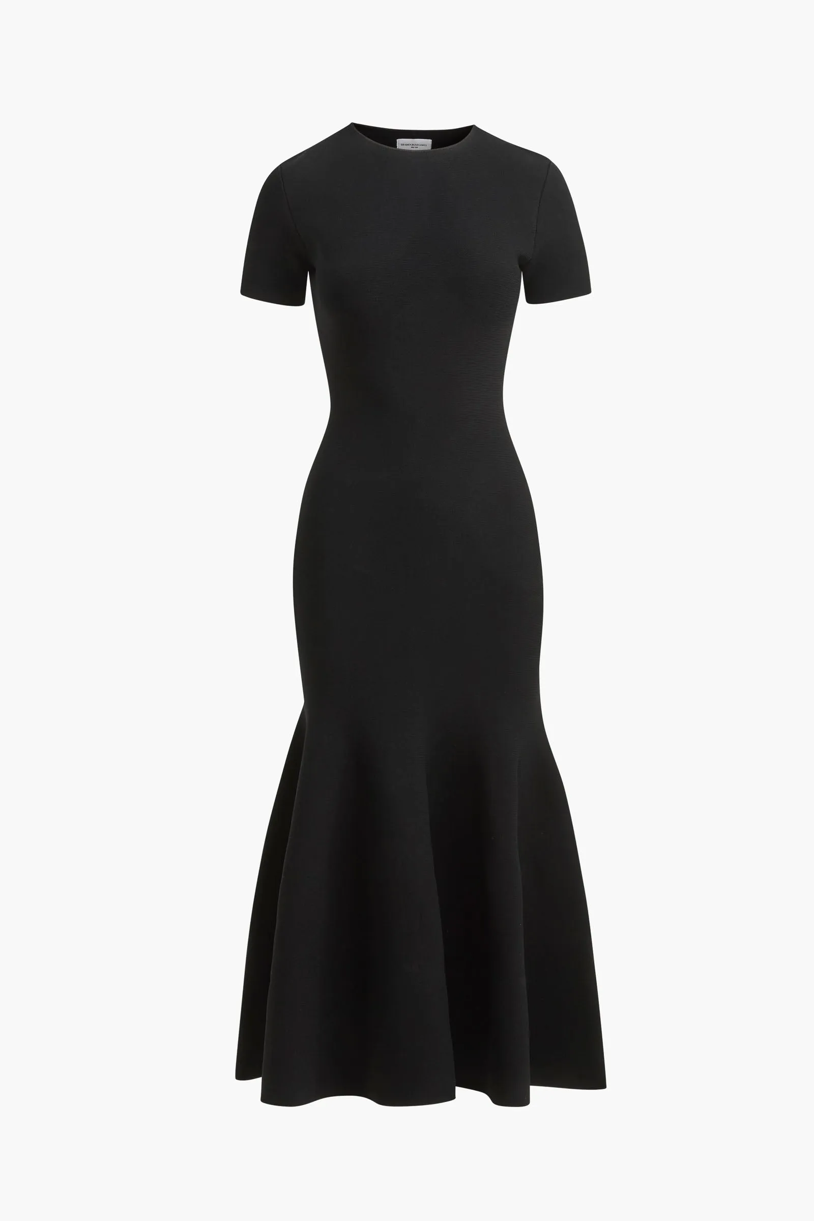 The Willa Knit Dress with Trumpet Skirt in Black sold by Brandon Maxwell