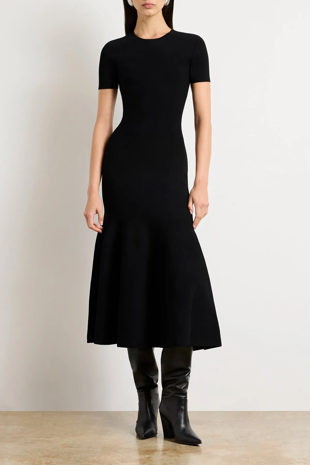 The Willa Knit Dress with Trumpet Skirt in Black sold by Brandon Maxwell product image thumbnail 2