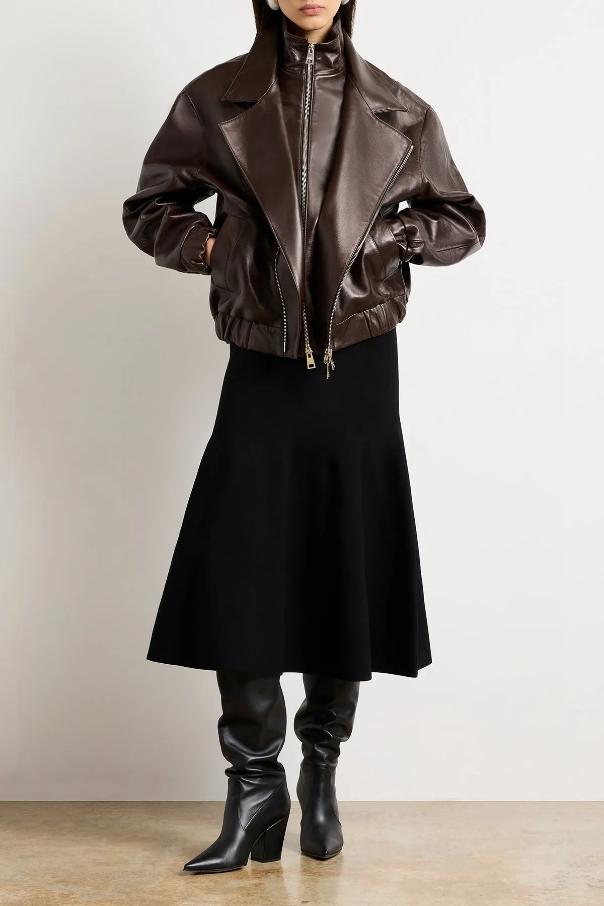 The Willa Knit Dress with Trumpet Skirt in Black sold by Brandon Maxwell product image thumbnail 3