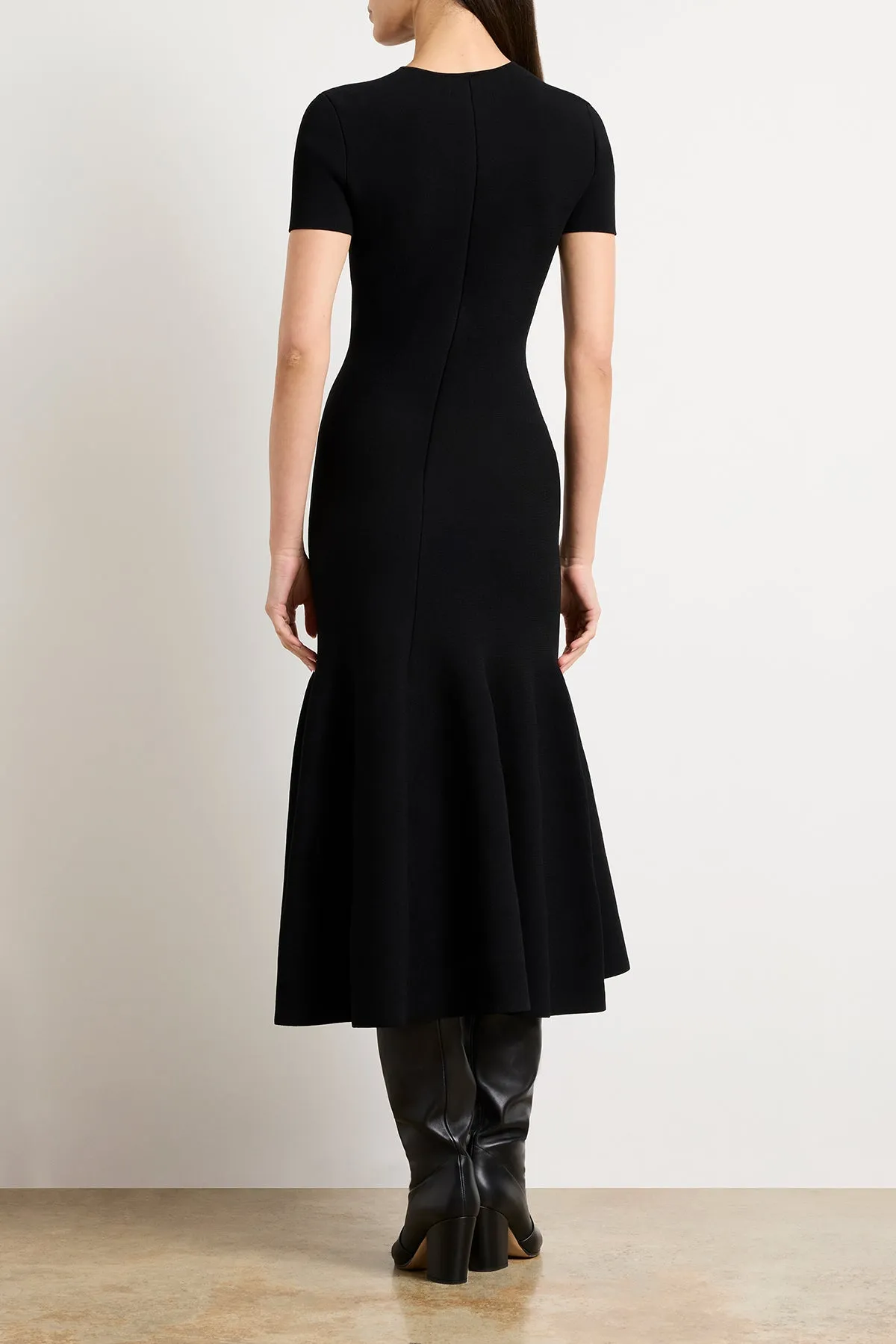 The Willa Knit Dress with Trumpet Skirt in Black sold by Brandon Maxwell product image thumbnail 5