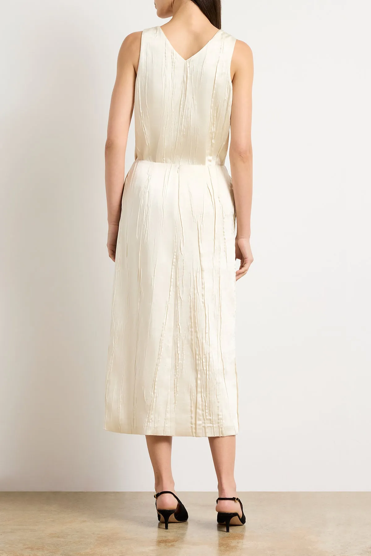 The Tierney Satin Straight Skirt in Ivory sold by Brandon Maxwell product image thumbnail 5