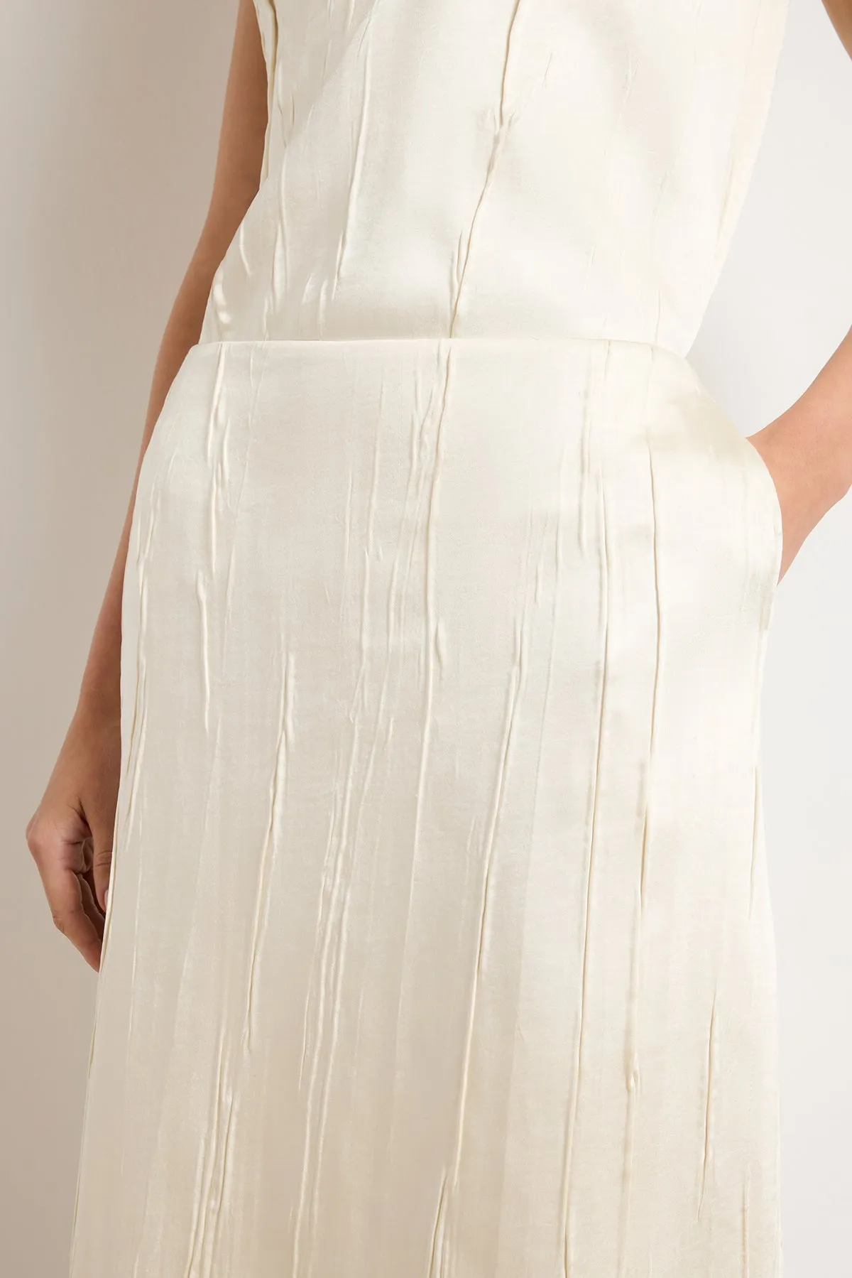 The Tierney Satin Straight Skirt in Ivory sold by Brandon Maxwell product image thumbnail 3