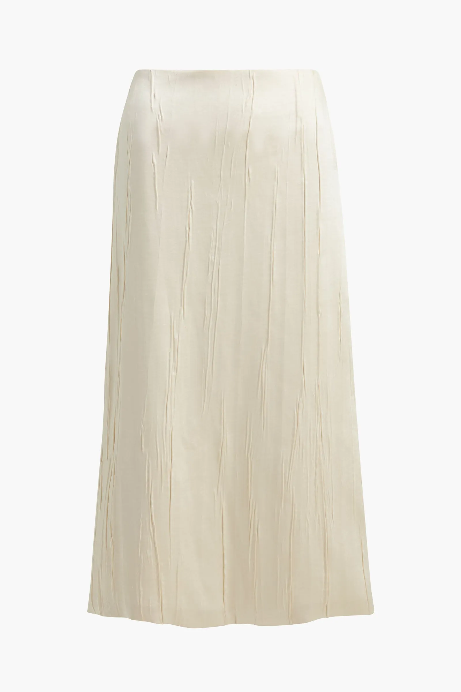 The Tierney Satin Straight Skirt in Ivory sold by Brandon Maxwell