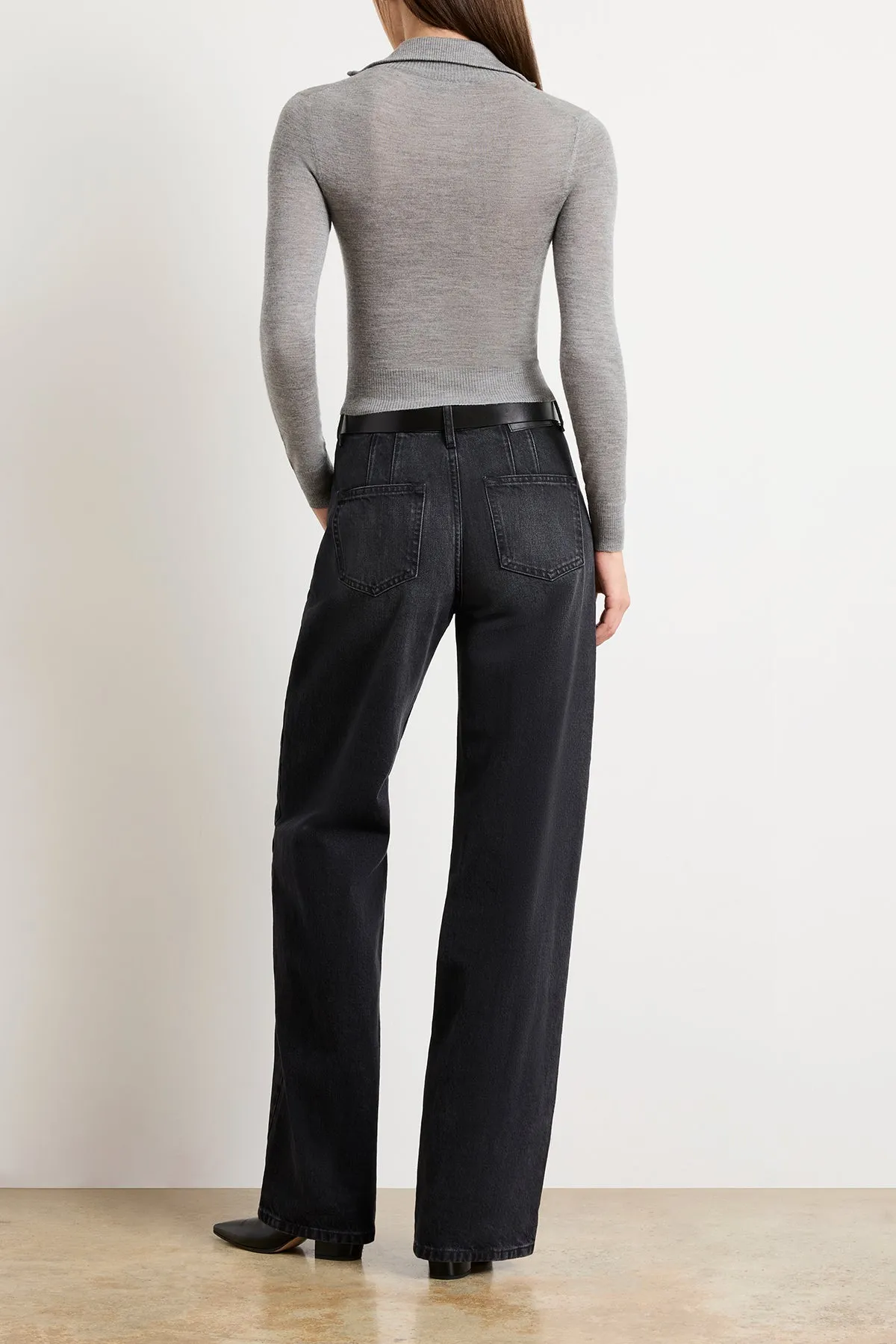 The Paxton Half Zip in Heather Grey sold by Brandon Maxwell product image thumbnail 4