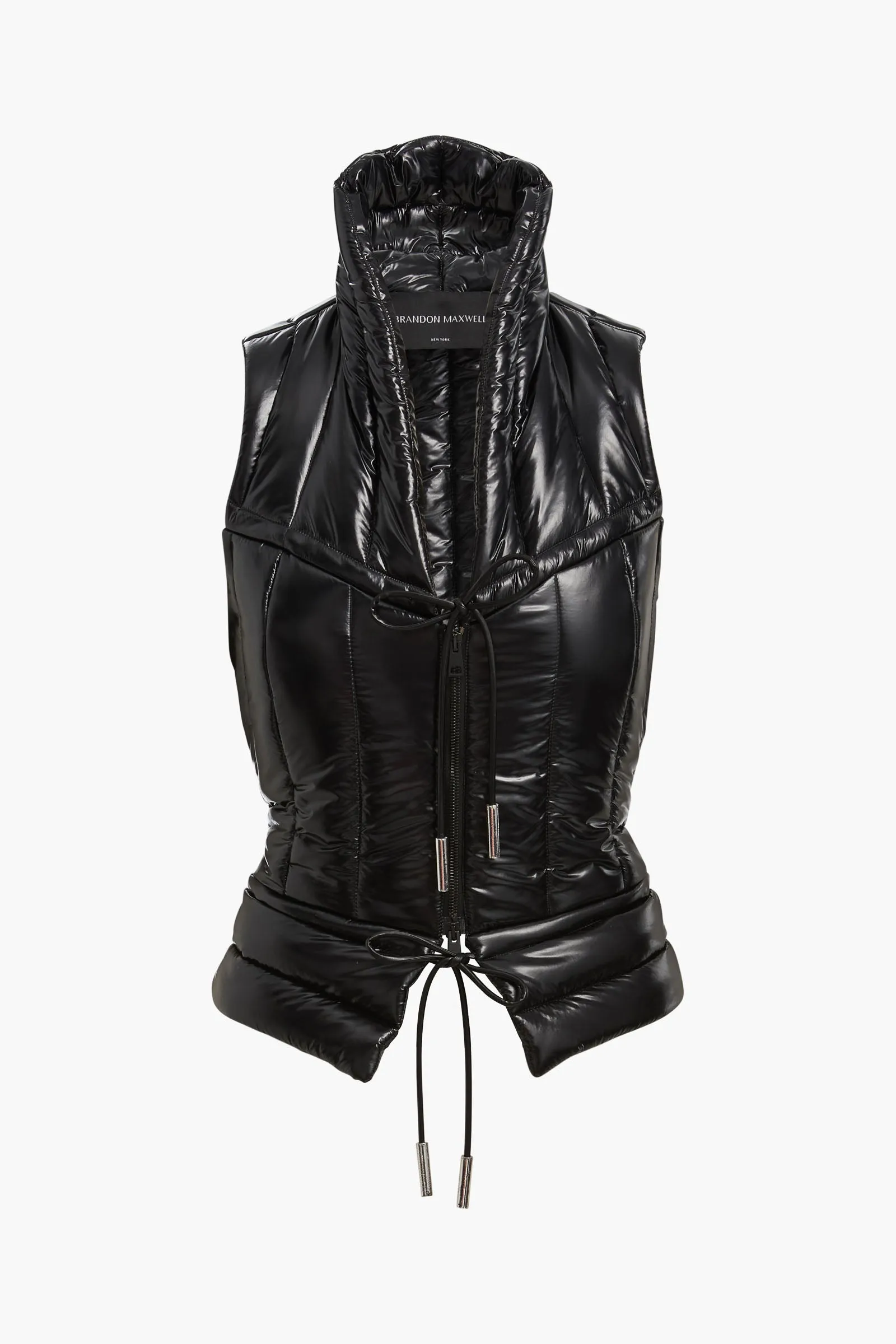 The Maria Water Resistant Padded Gillet in Black sold by Brandon Maxwell