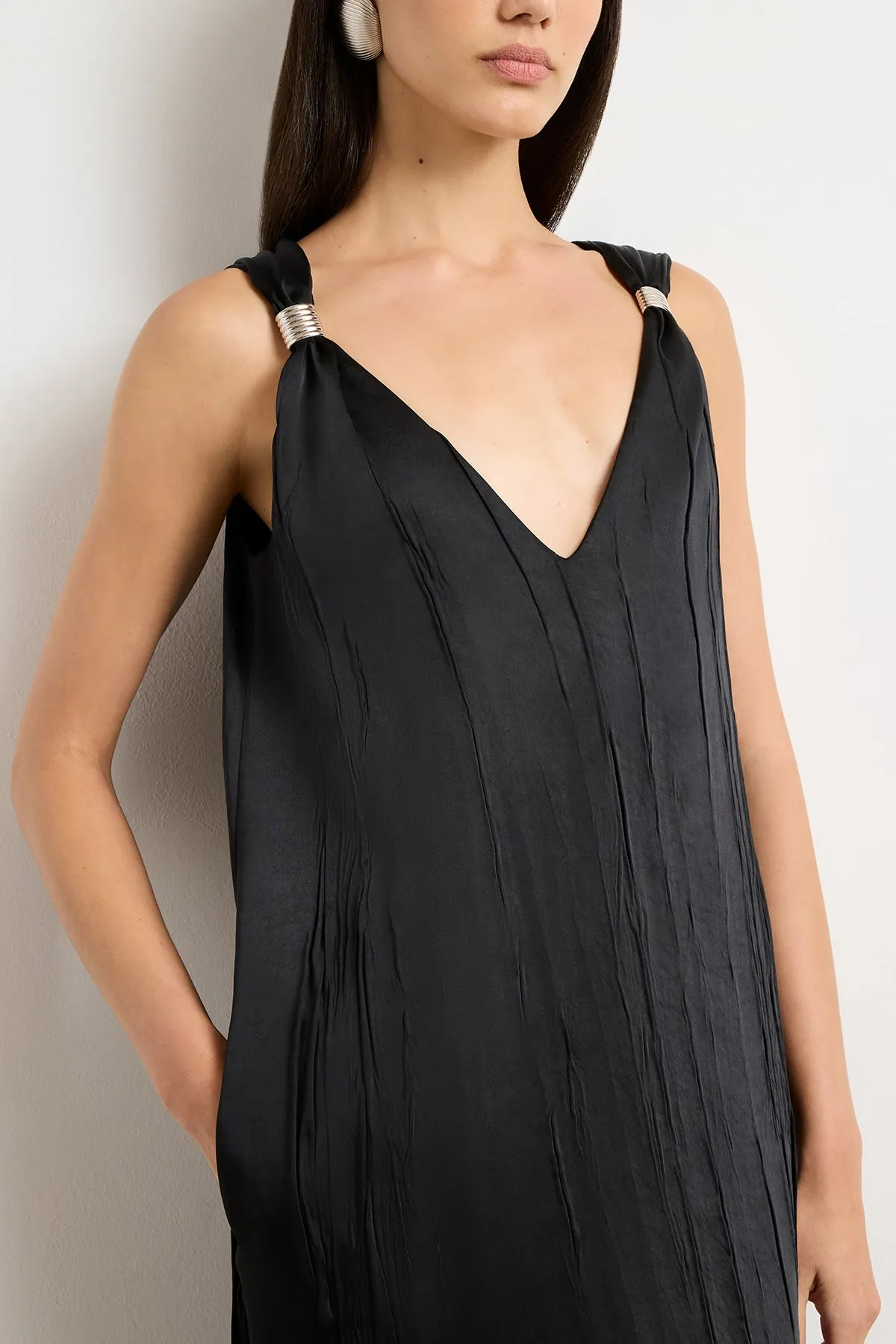 The Keke Midi Dress in Black sold by Brandon Maxwell product image thumbnail 3