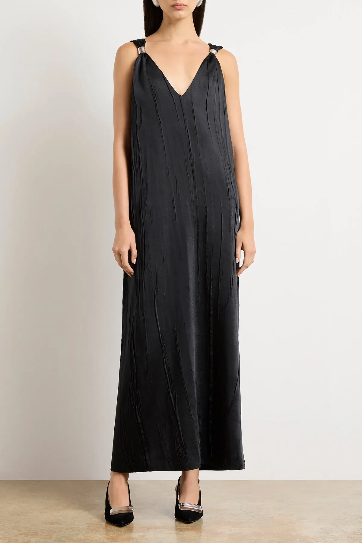 The Keke Midi Dress in Black sold by Brandon Maxwell product image thumbnail 2