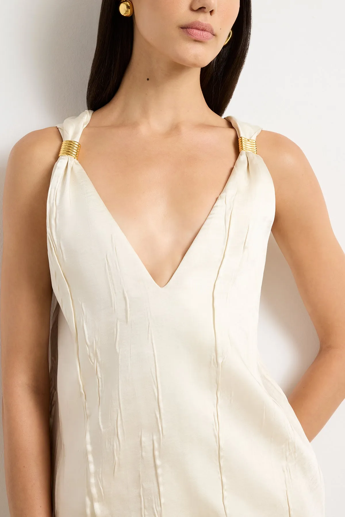 The Drew Deep V Tank in Ivory sold by Brandon Maxwell product image thumbnail 2