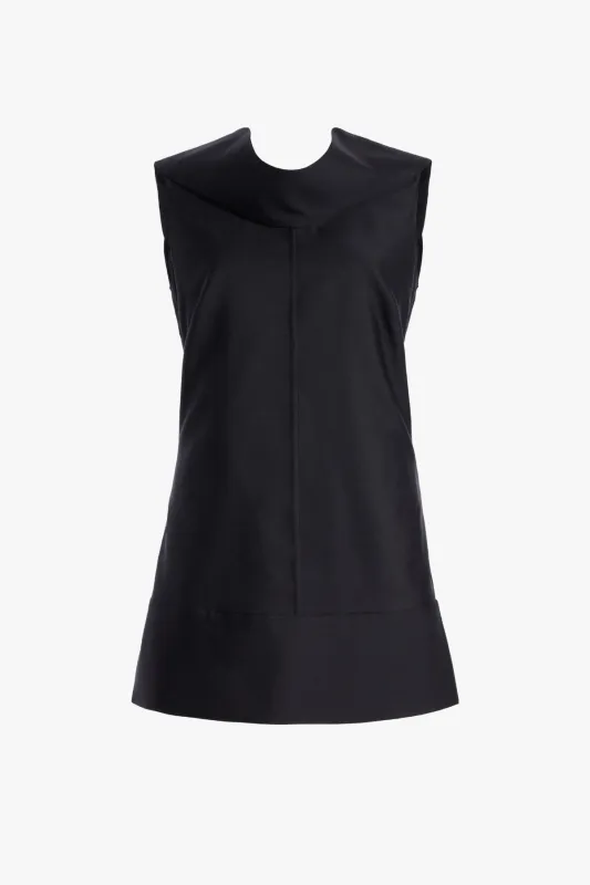 The Bowie Top in Black Silk Mikado made by Brandon Maxwell