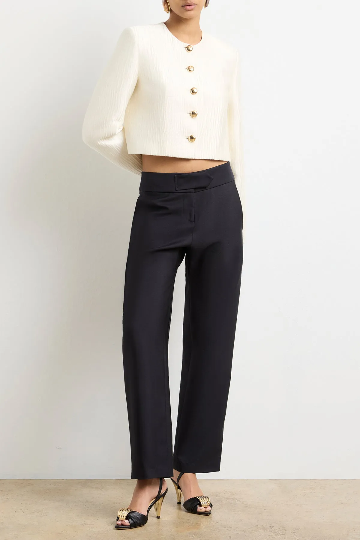 The Ryder Box Jacket in Pearl Sponge Silk sold by Brandon Maxwell product image thumbnail 3