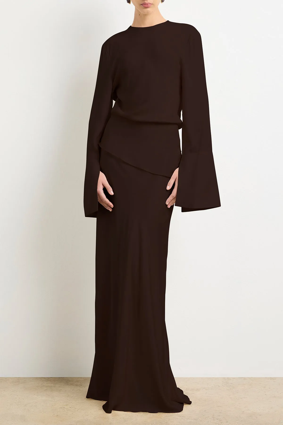 The Violet Gown in Espresso sold by Brandon Maxwell product image thumbnail 2