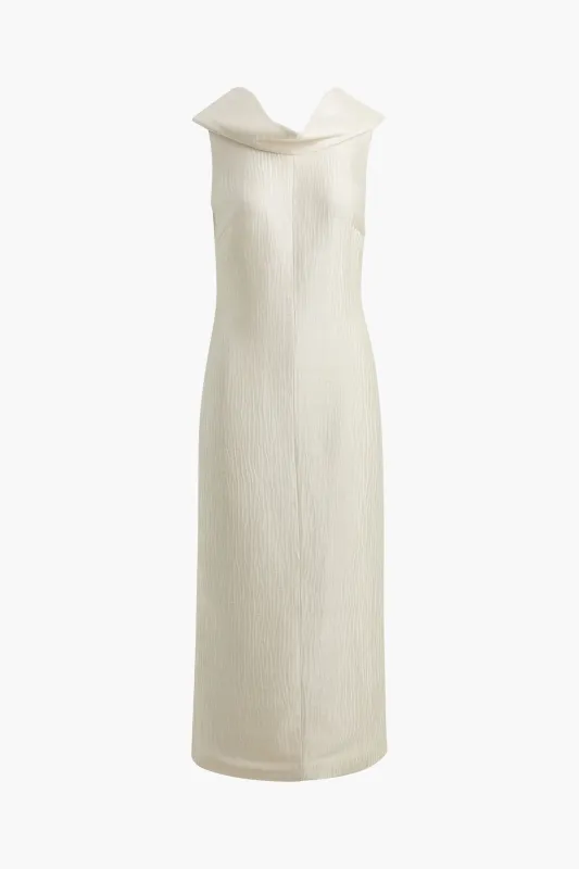 The Blair Sheath Dress in Pearl Sponge Silk made by Brandon Maxwell