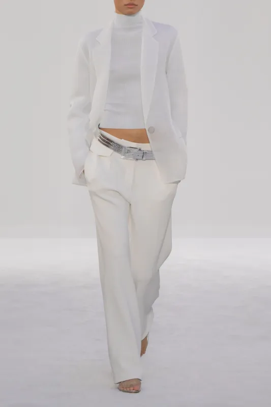 The Pearl Neoprene Jacket in White made by Brandon Maxwell