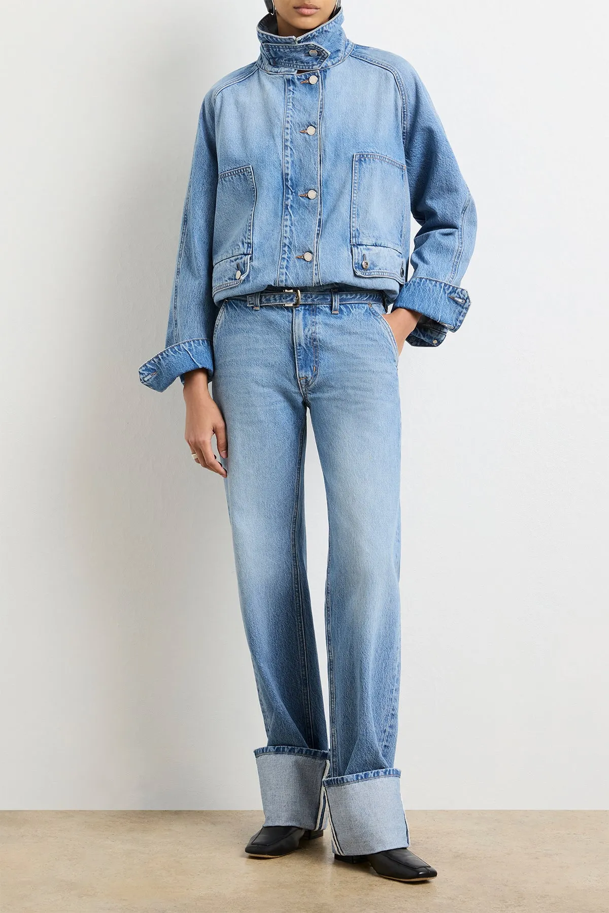 The Belted Alexa Cuffed Denim in Vintage Wash sold by Brandon Maxwell product image thumbnail 2
