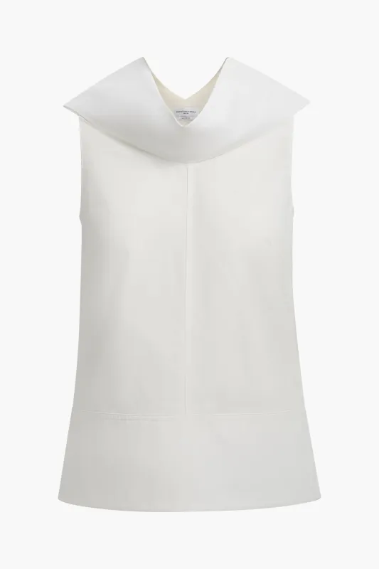 The Bowie Top in White Cotton Poplin made by Brandon Maxwell