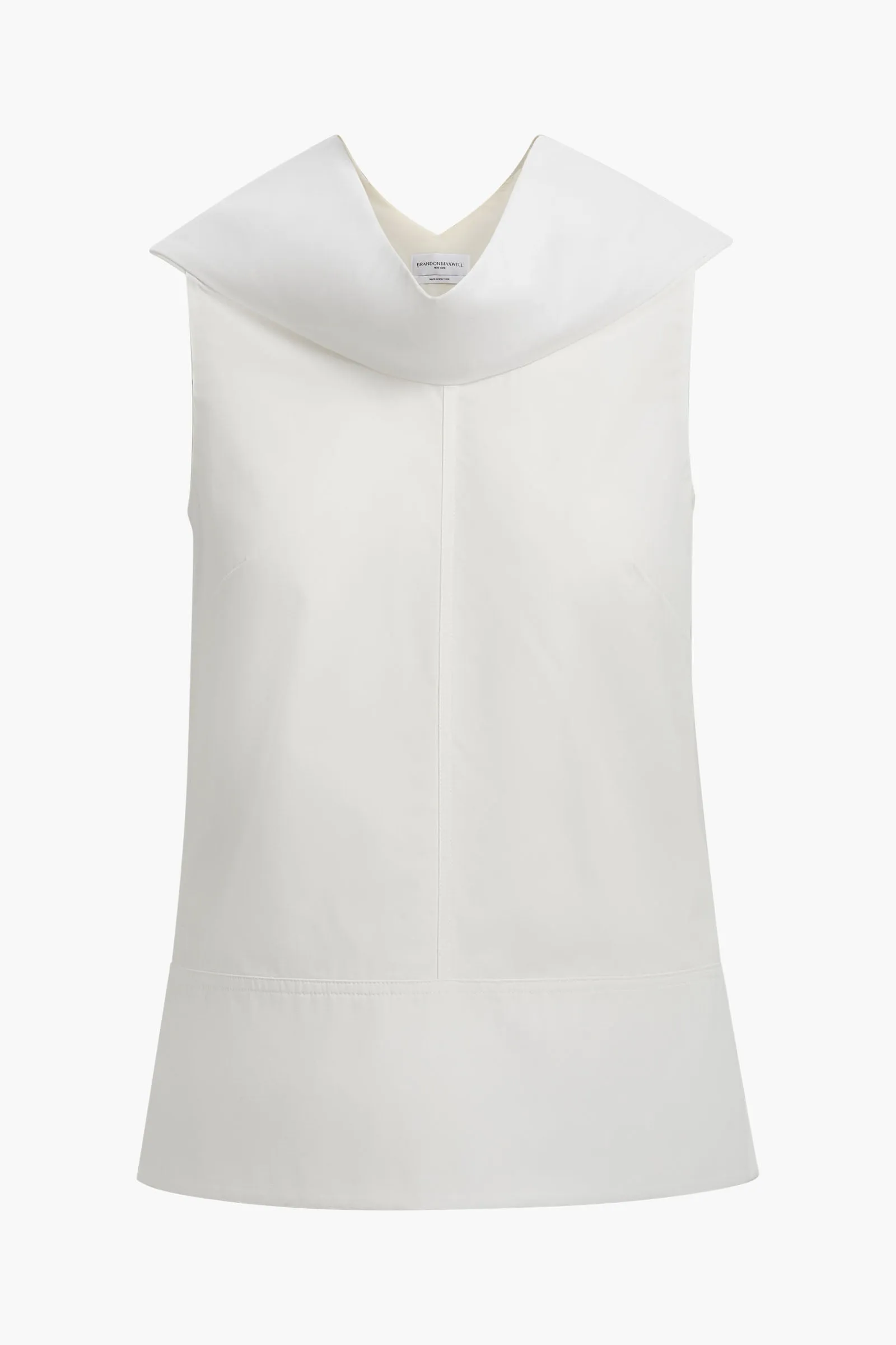 The Bowie Top in White Cotton Poplin sold by Brandon Maxwell