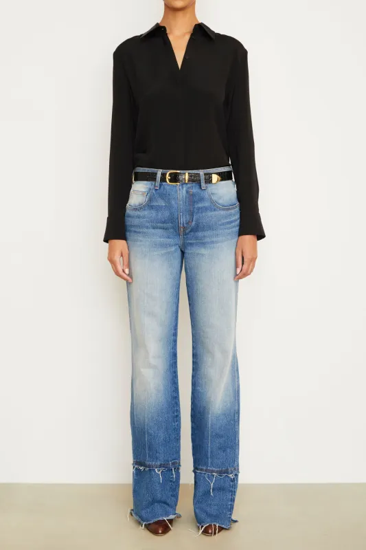 The Wiley Straight Leg Denim in American Blue made by Brandon Maxwell