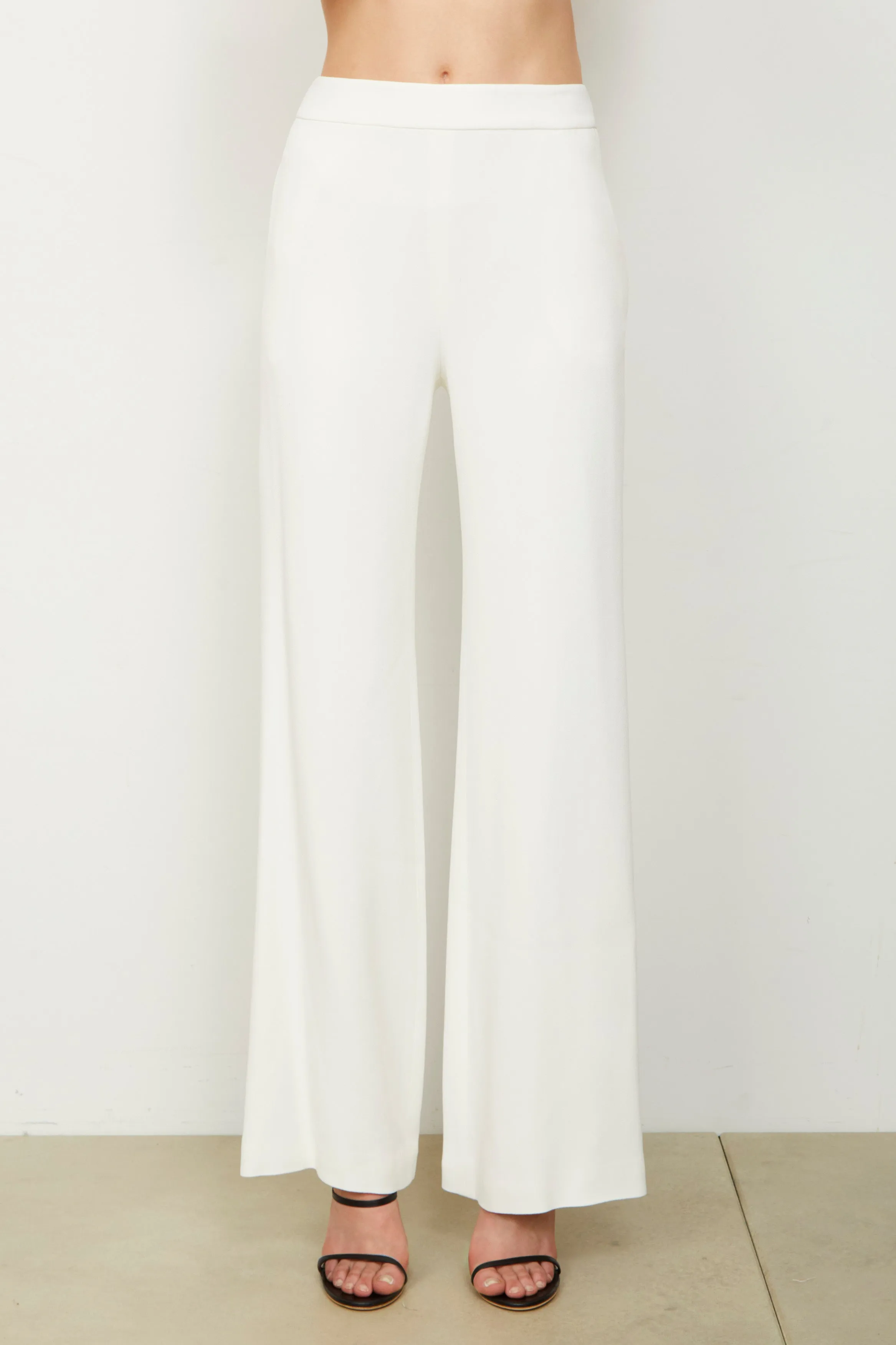 The High Waisted Wide Leg Trouser in White sold by Brandon Maxwell product image thumbnail 2