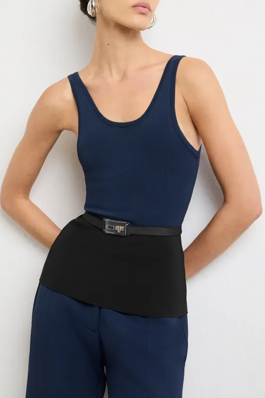 The Julia Tank in Navy and Black sold by Brandon Maxwell