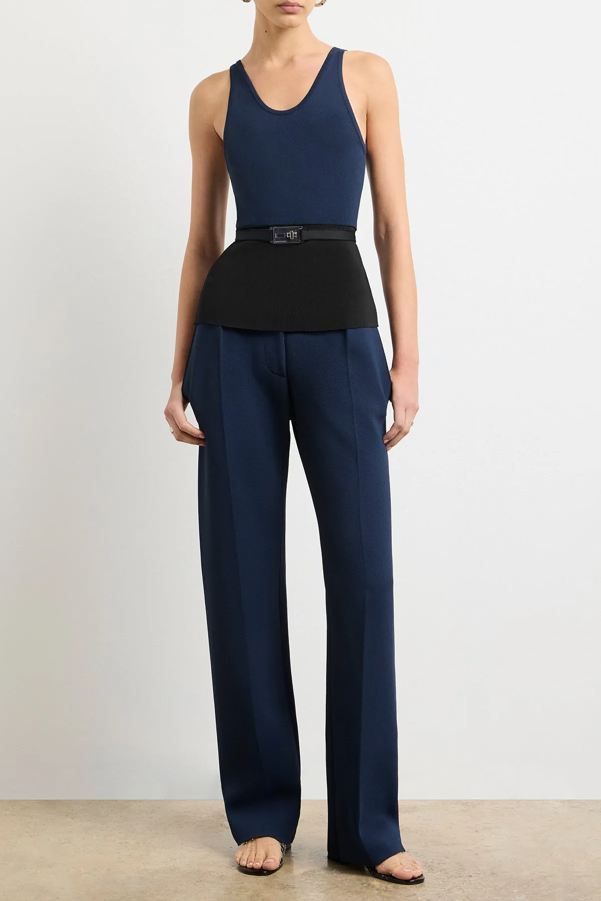 The Julia Tank in Navy and Black sold by Brandon Maxwell product image thumbnail 2