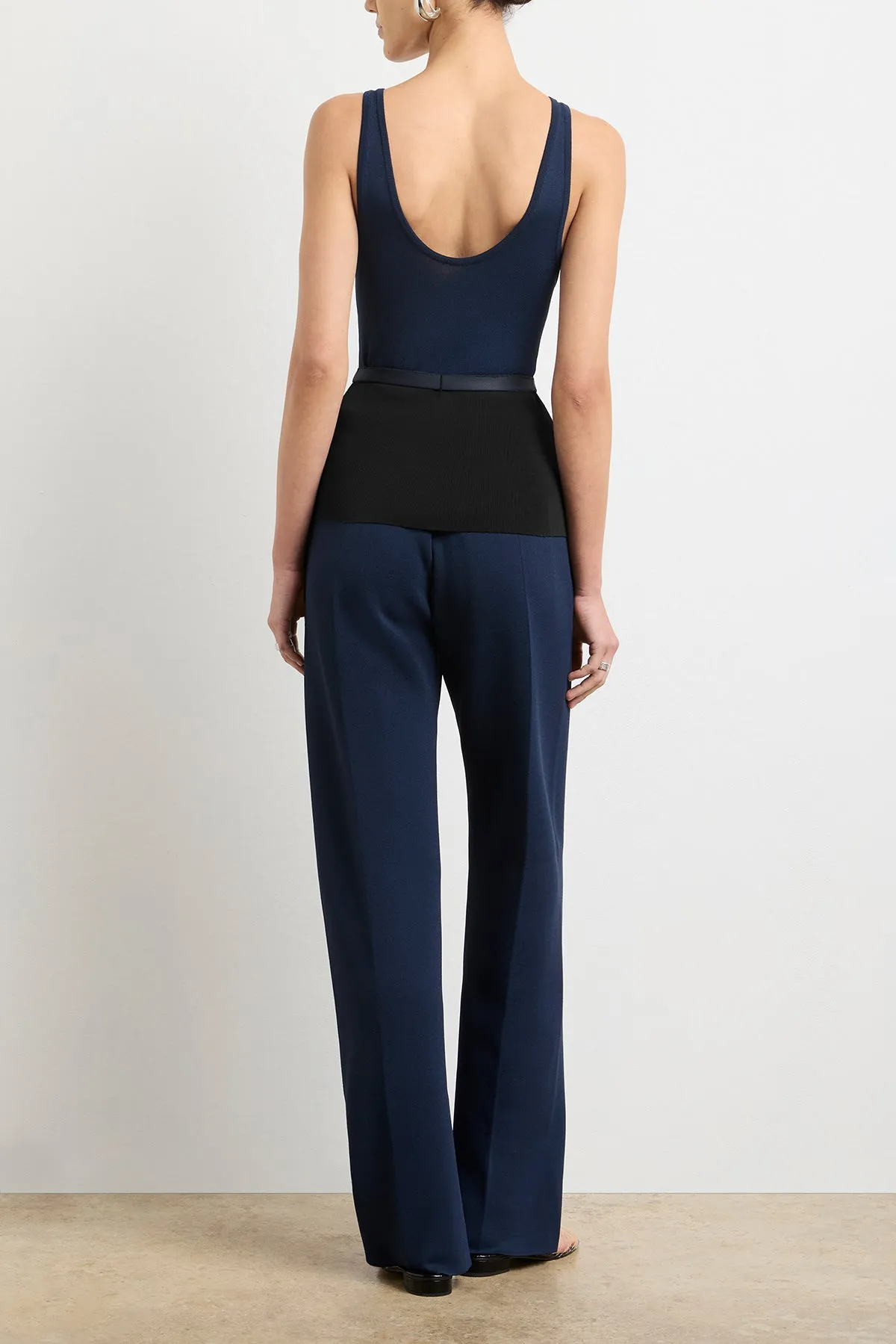 The Julia Tank in Navy and Black sold by Brandon Maxwell product image thumbnail 3