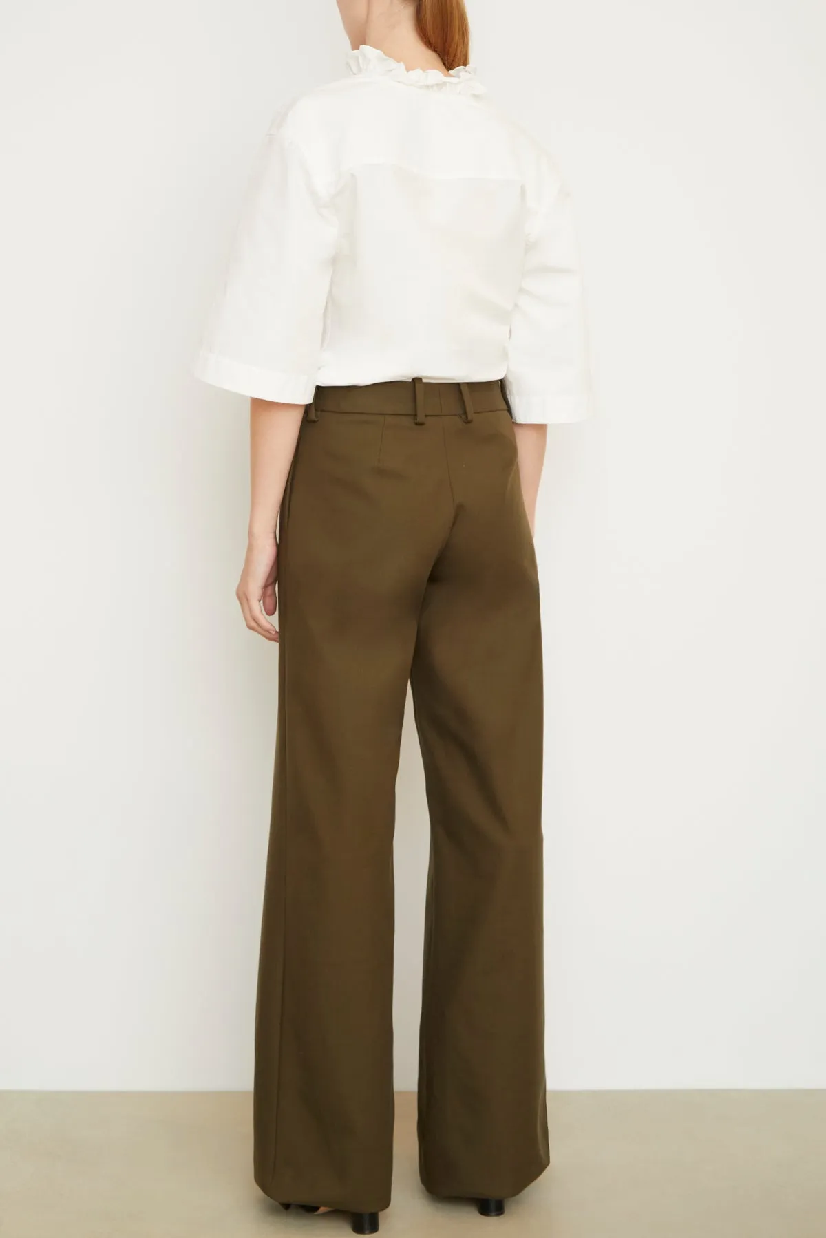 The Tenley Trouser in Olive sold by Brandon Maxwell product image thumbnail 2