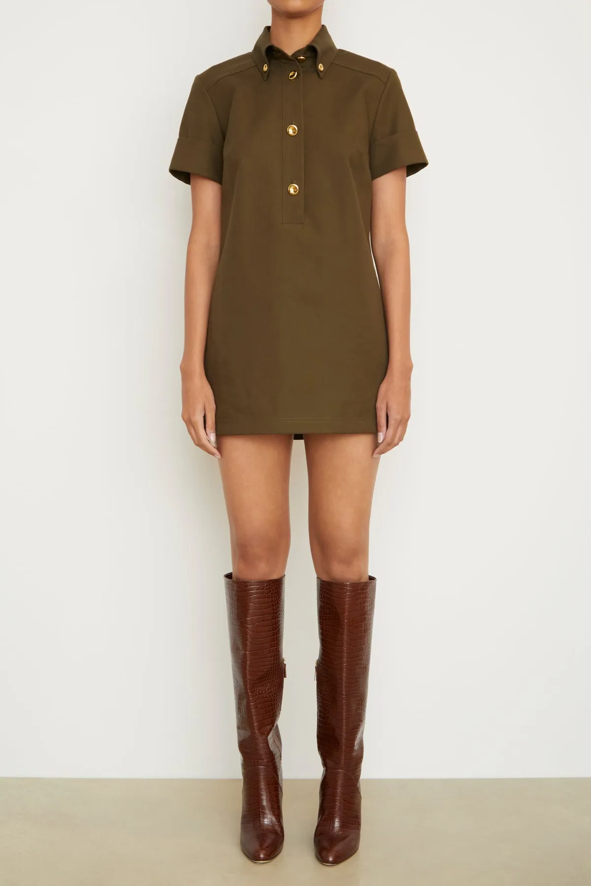 The Noelle Mini Dress in Olive sold by Brandon Maxwell product image thumbnail 2