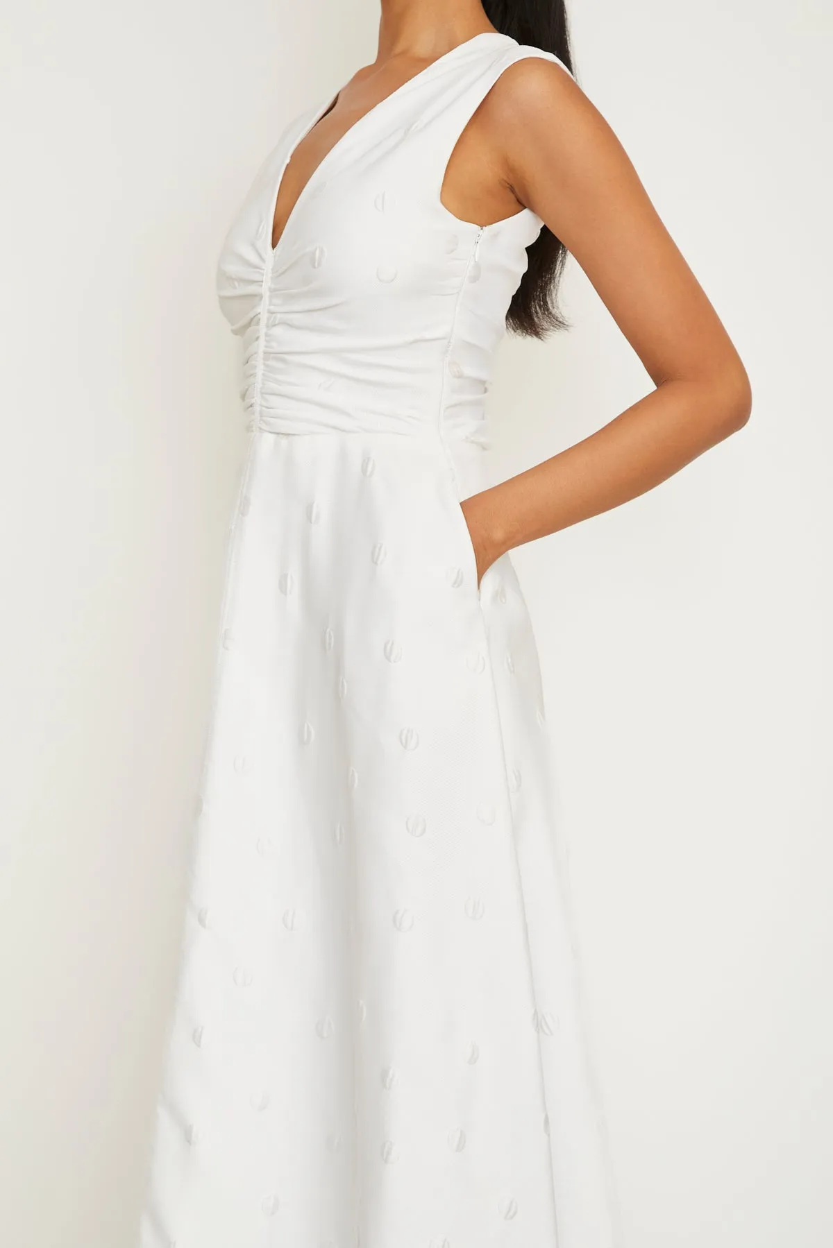 The Eliza Dress in White Polka Dot sold by Brandon Maxwell product image thumbnail 2