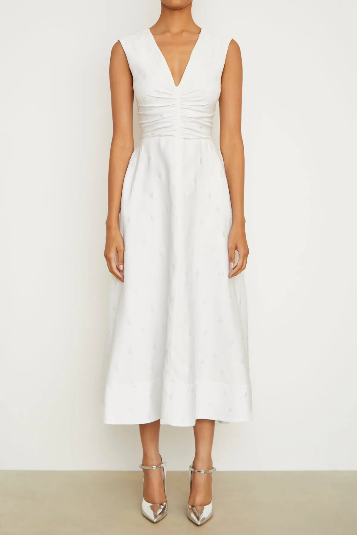 The Eliza Dress in White Polka Dot sold by Brandon Maxwell product image thumbnail 3