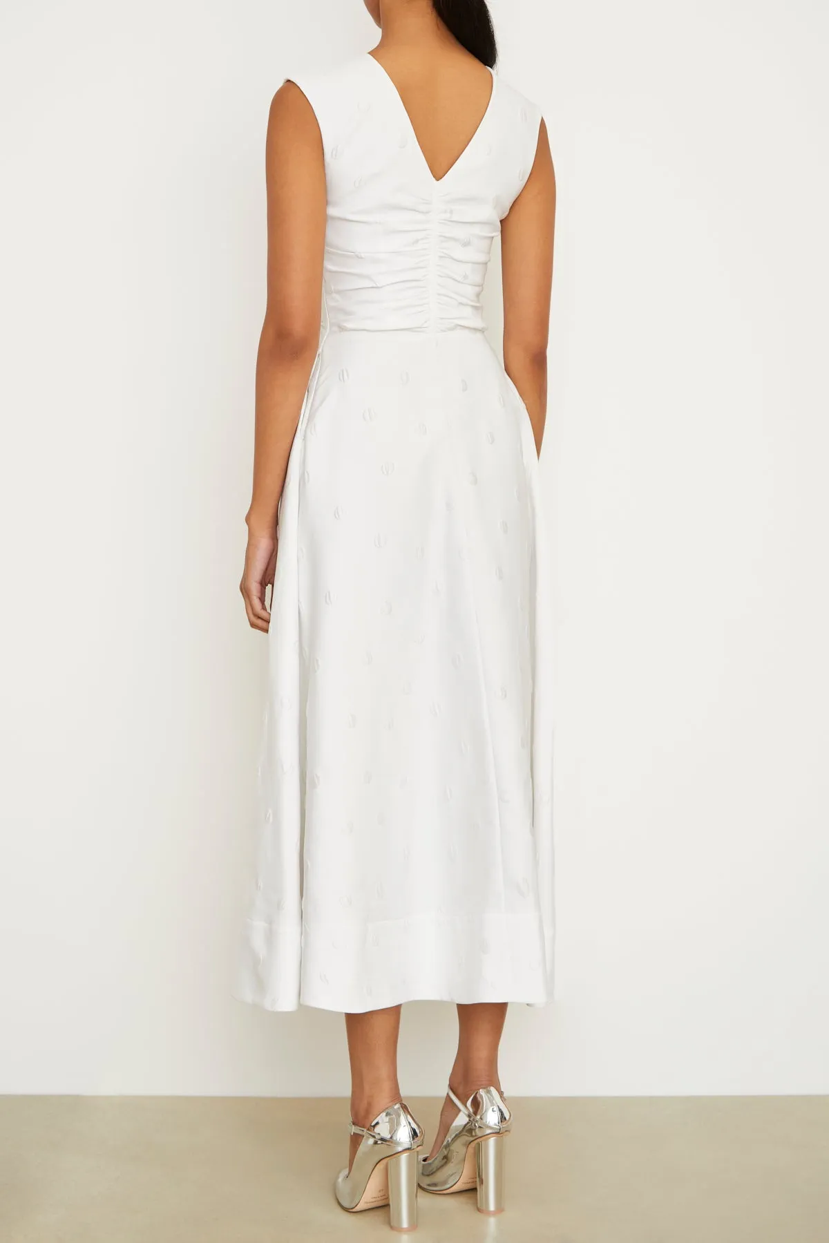 The Eliza Dress in White Polka Dot sold by Brandon Maxwell product image thumbnail 4