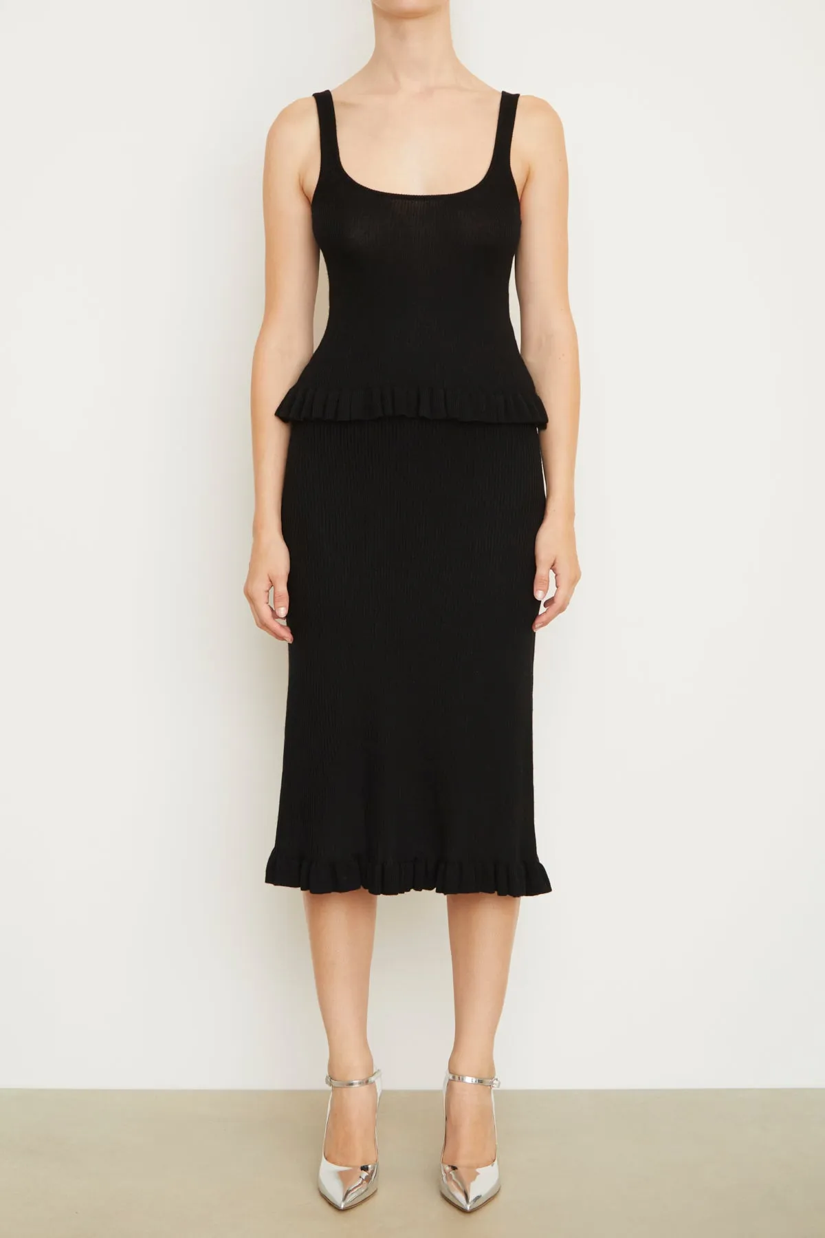The Grace Cashmere Midi Skirt in Black sold by Brandon Maxwell product image thumbnail 2