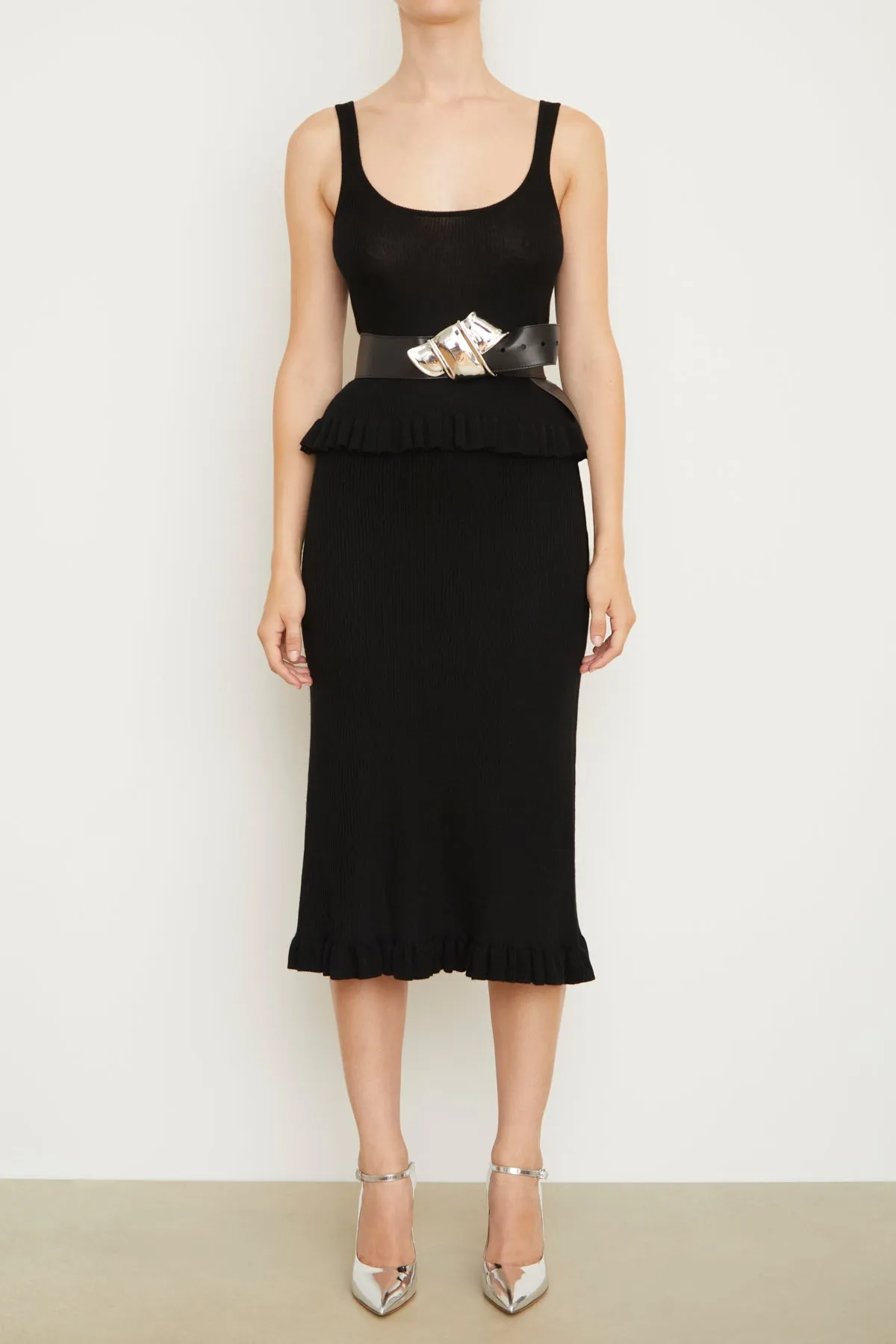 The Phoebe Knit Tank in Black sold by Brandon Maxwell