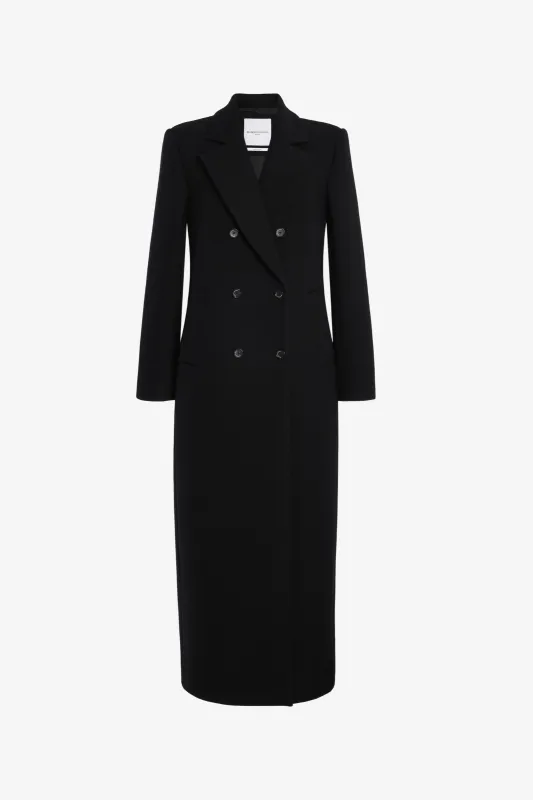 The Raye Double Breasted Coat in Black made by Brandon Maxwell