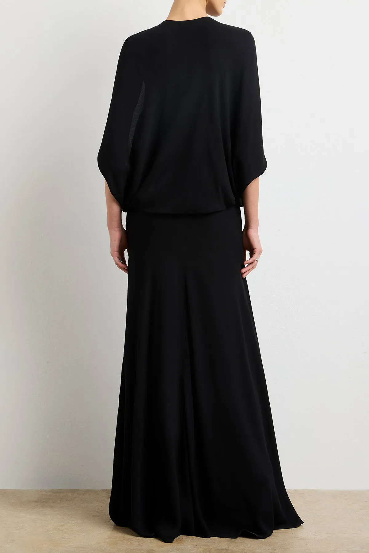 The Jillian Cape Dress in Black sold by Brandon Maxwell product image thumbnail 4