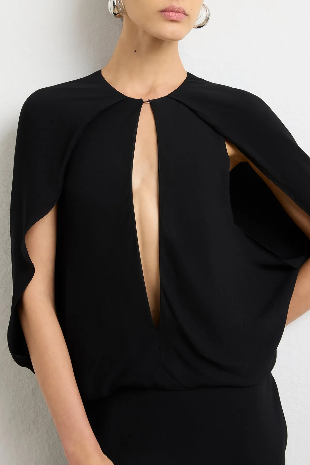 The Jillian Cape Dress in Black sold by Brandon Maxwell product image thumbnail 2