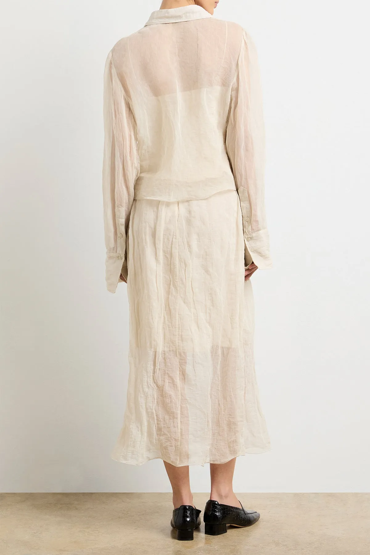 The Billie Button Up Top in Metal Oyster Organza sold by Brandon Maxwell product image thumbnail 4