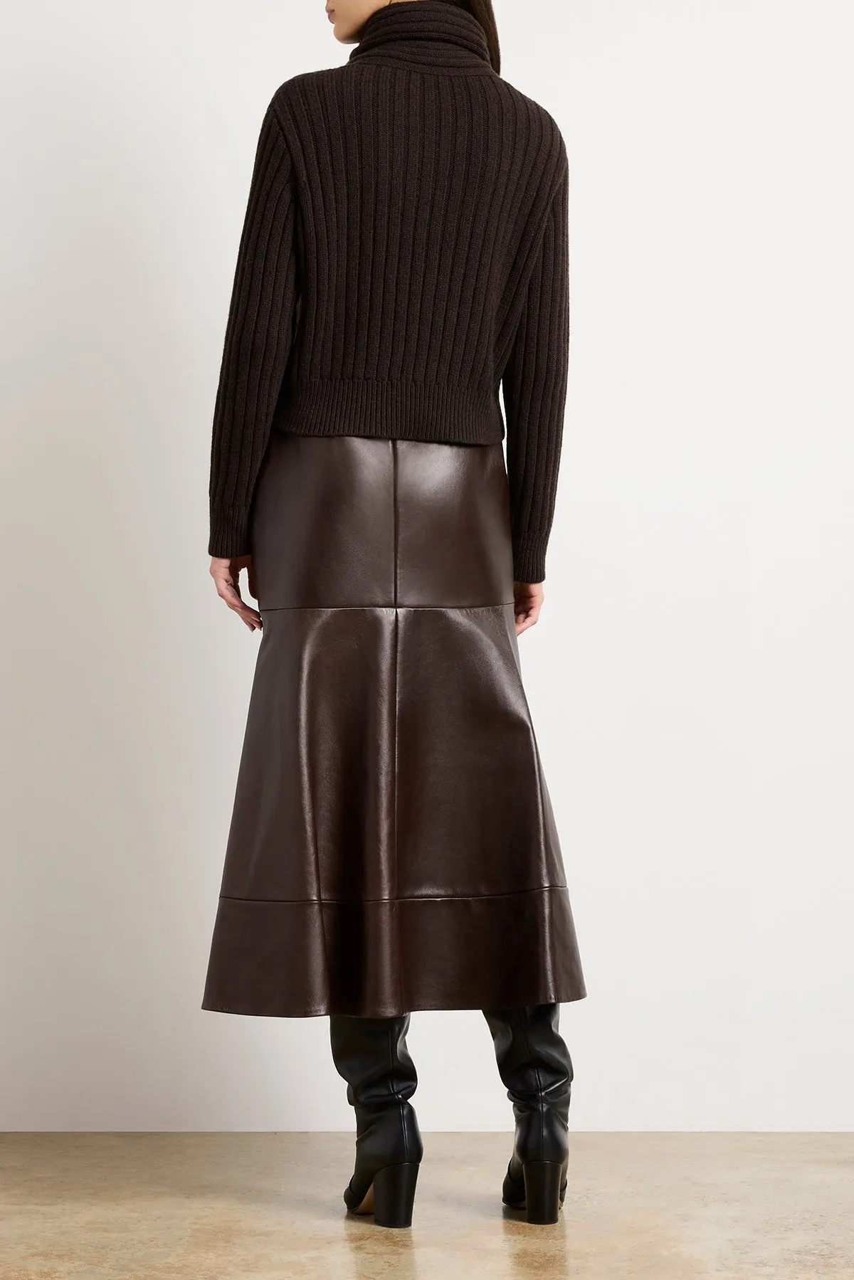 The Ryan Ribbed Scarf Sweater in Chocolate Brown sold by Brandon Maxwell product image thumbnail 5