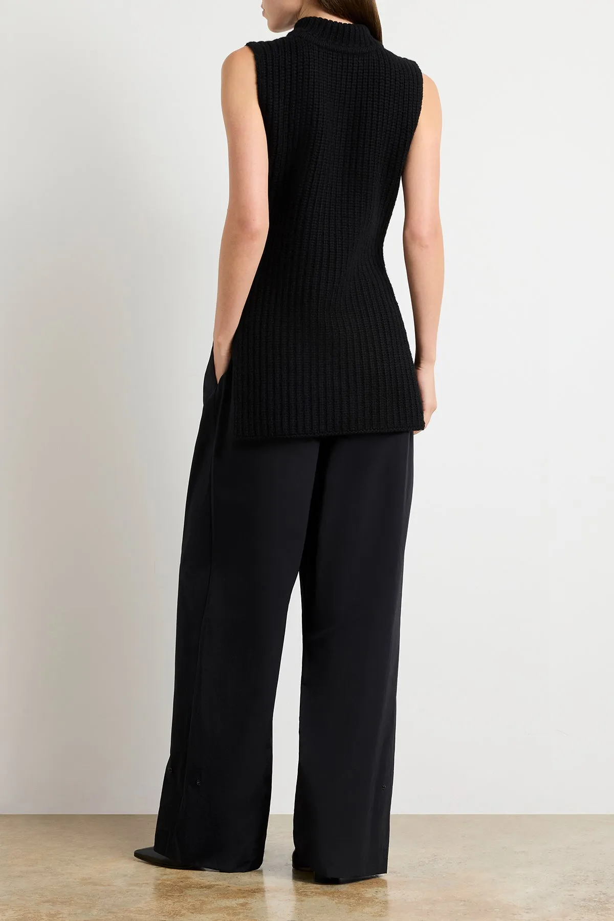 The Grayson English Rib Gillet in Black sold by Brandon Maxwell product image thumbnail 5