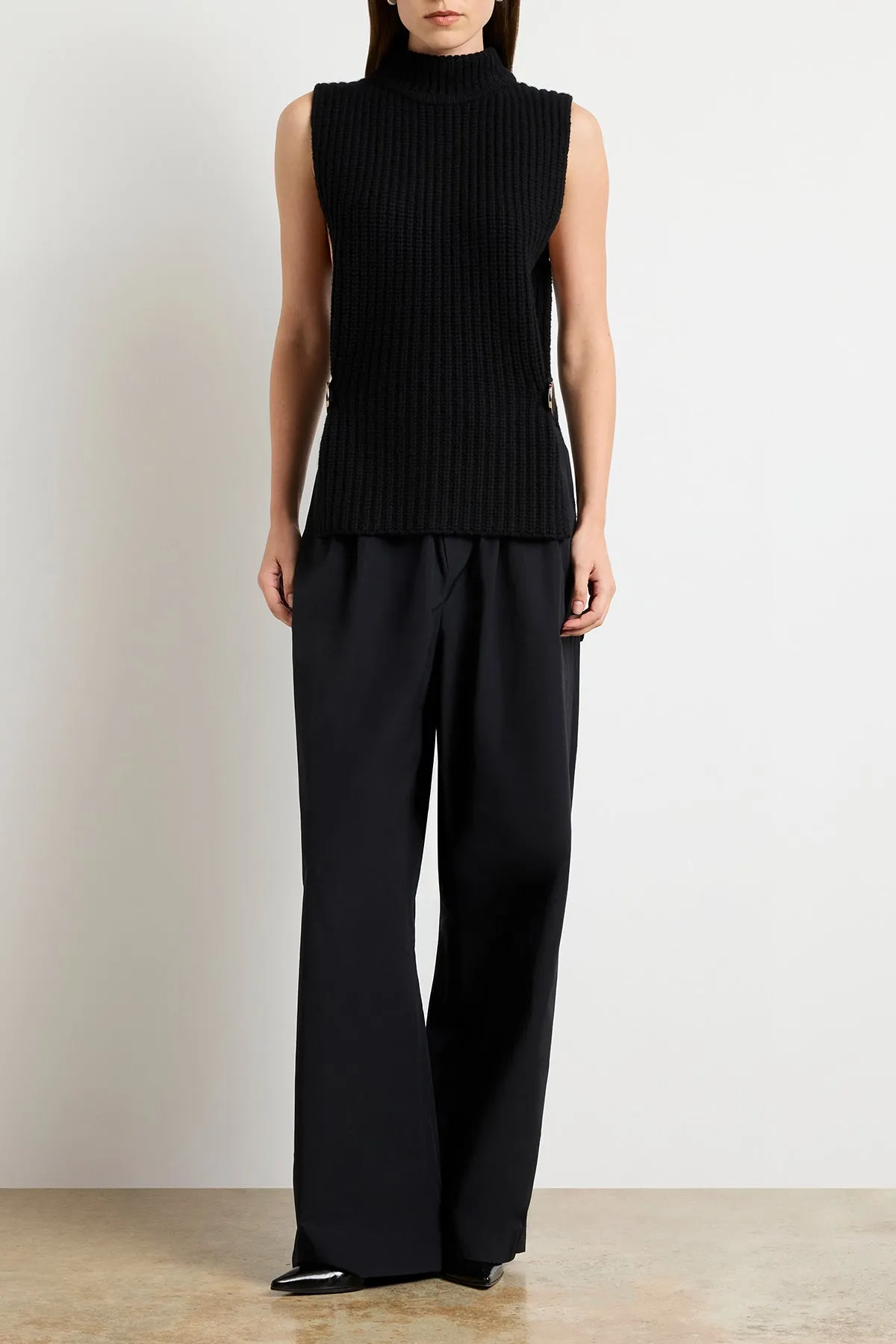 The Grayson English Rib Gillet in Black sold by Brandon Maxwell product image thumbnail 3