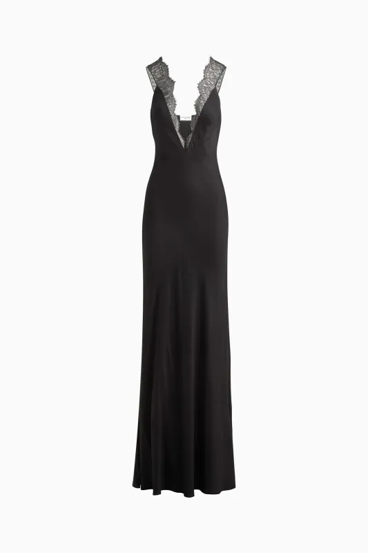 The Malone Slip Gown in Black made by Brandon Maxwell