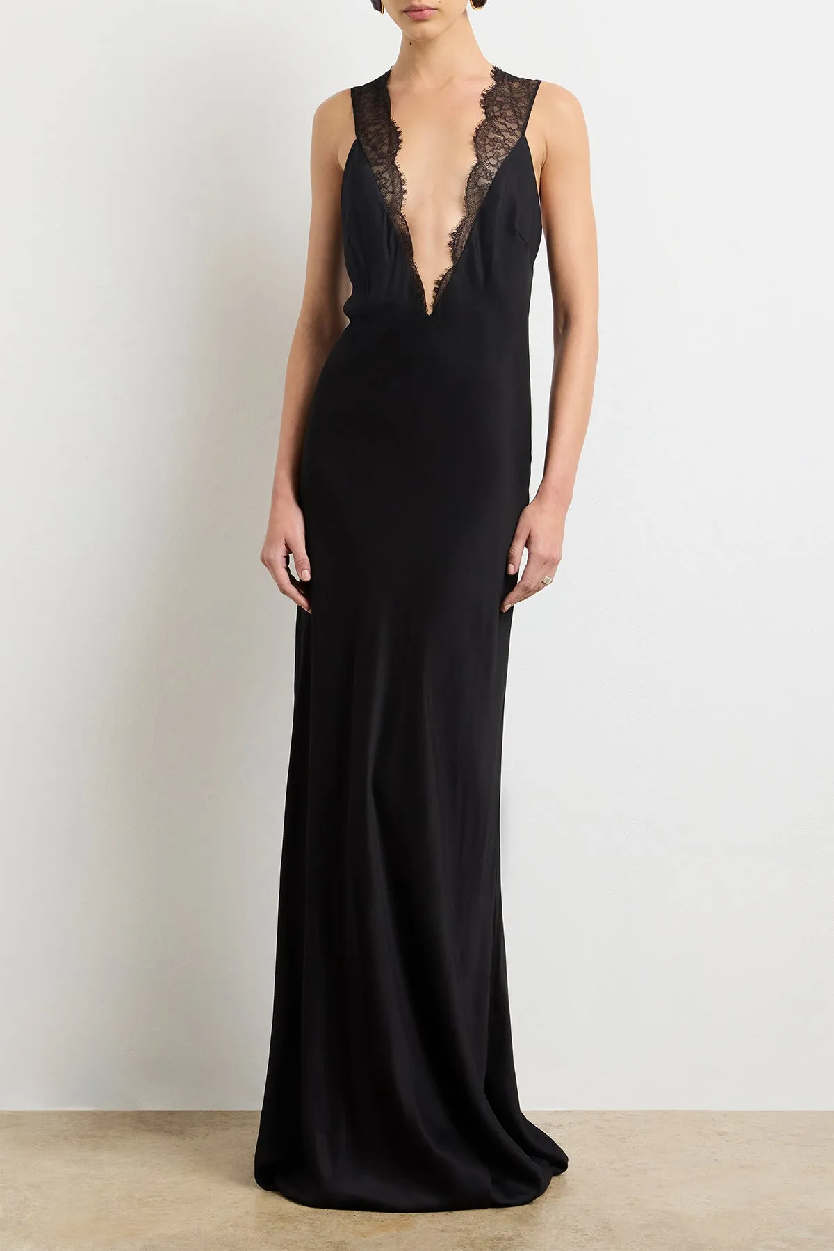 The Malone Slip Gown in Black sold by Brandon Maxwell product image thumbnail 3