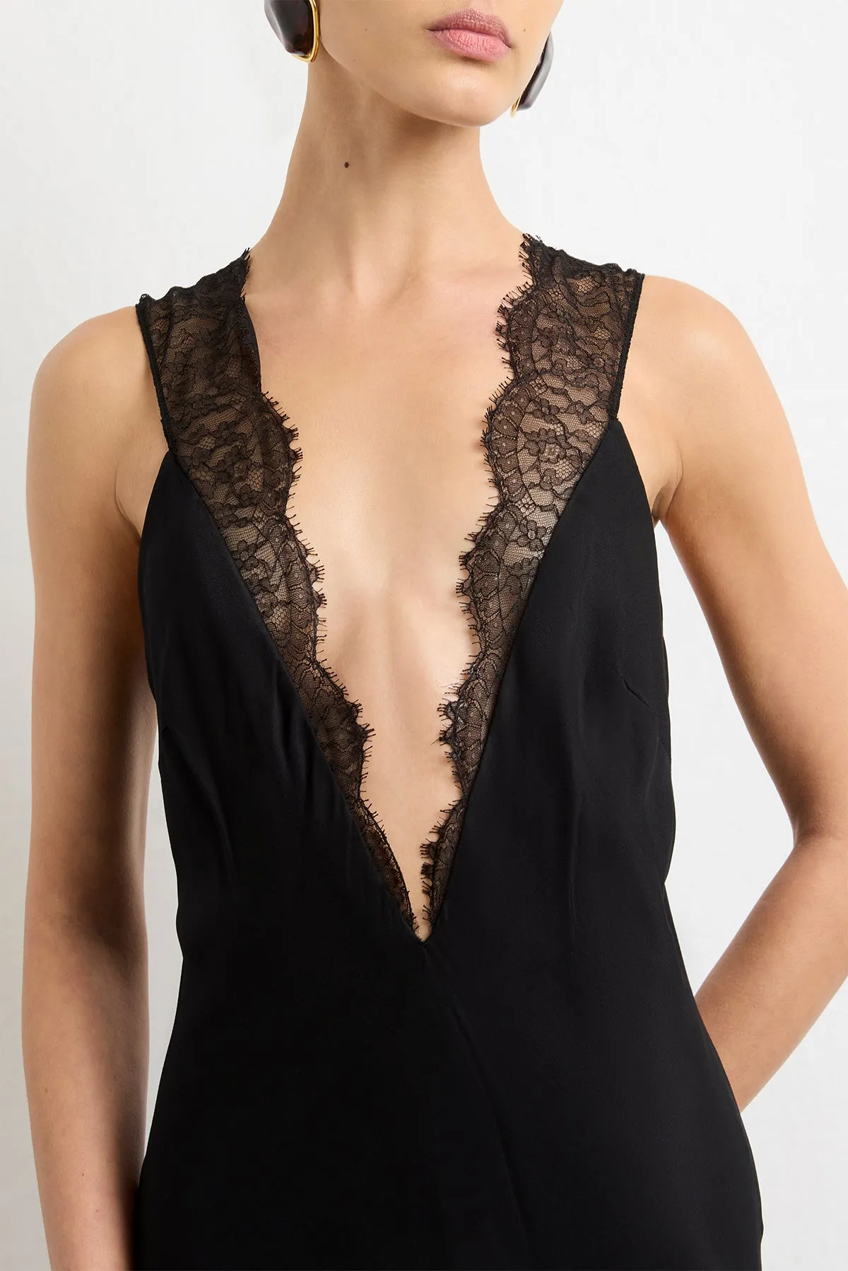 The Malone Slip Gown in Black sold by Brandon Maxwell product image thumbnail 2