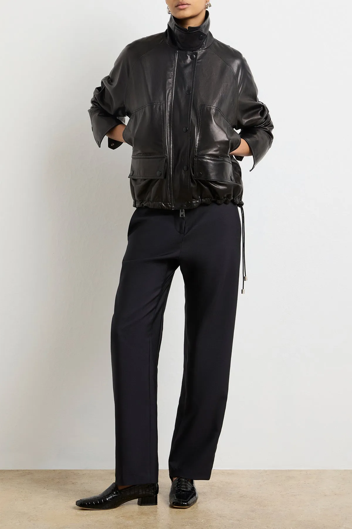 The Harper Balloon Jacket in Black Nappa Leather sold by Brandon Maxwell product image thumbnail 3