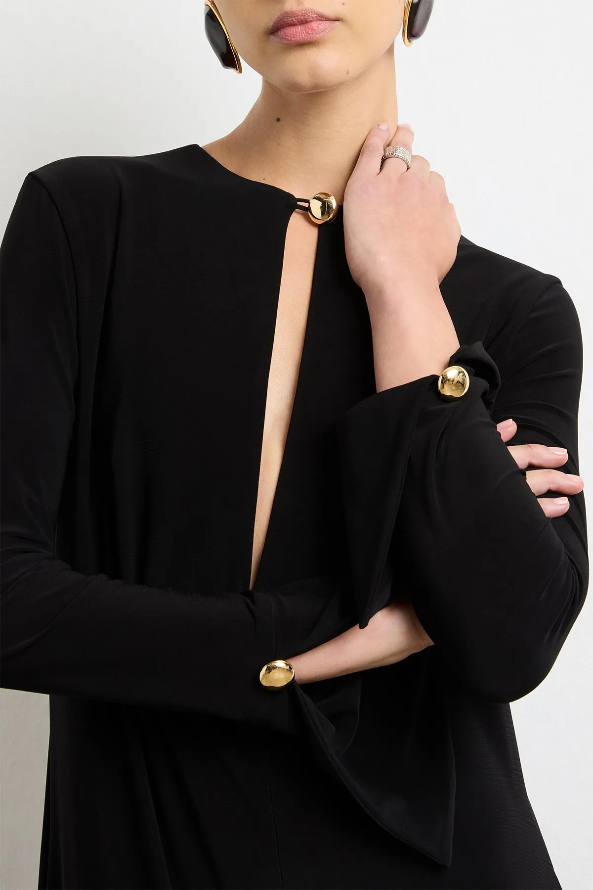 The Sylvie Gown in Black Jersey sold by Brandon Maxwell product image thumbnail 3